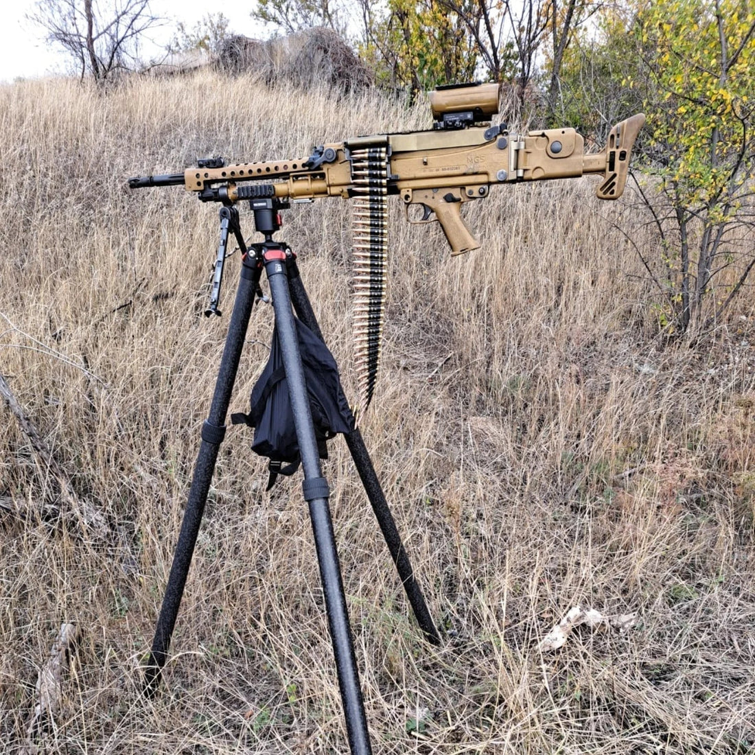 Wolfskrieger Yggdrasil Precision Tripod Seen with H&K MG5 in Ukraine